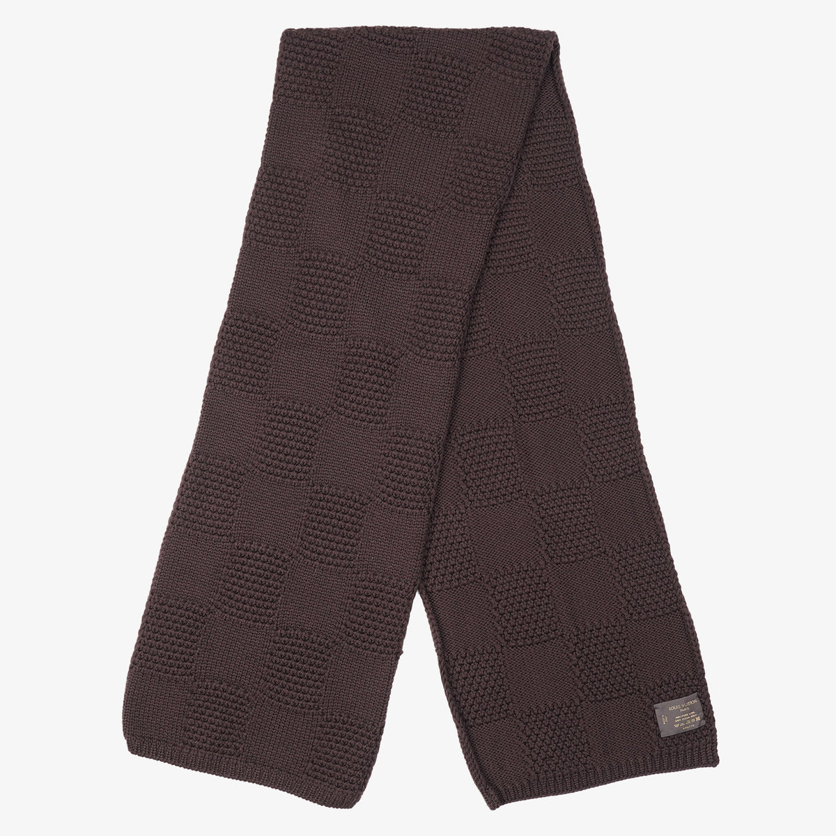 Louis Vuitton Damier Stole Scarf Wool Petit Brown