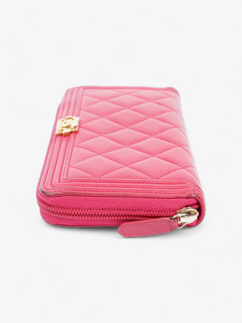  Boy Zip Around Wallet Pink Quilted Leather