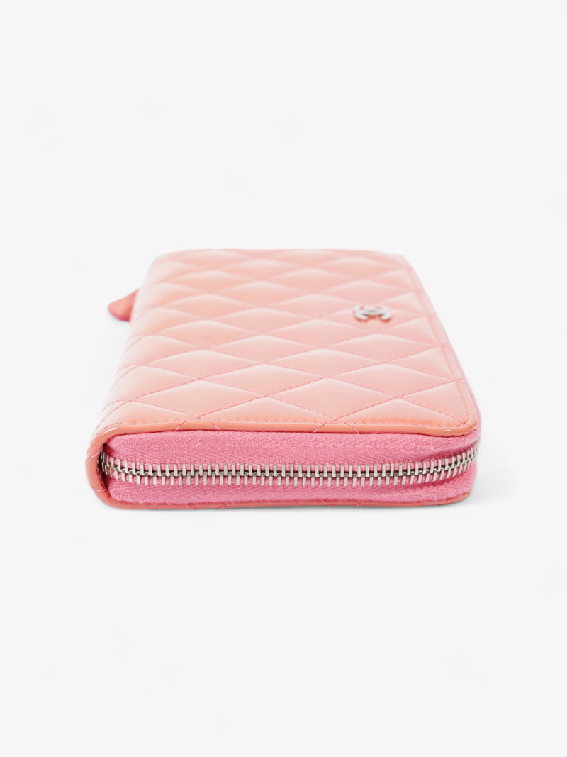  Bi-Fold Long Wallet Pink Matelasse Leather