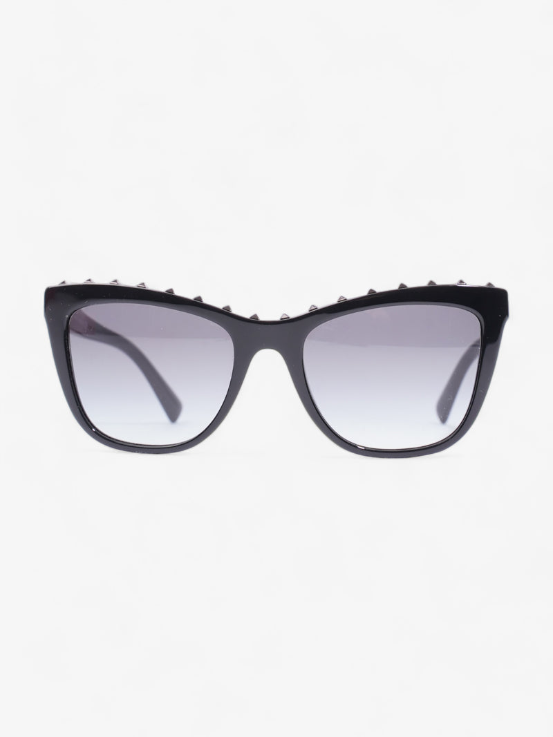  Rockstud Cat-Eye Sunglasses Black Acetate 140mm