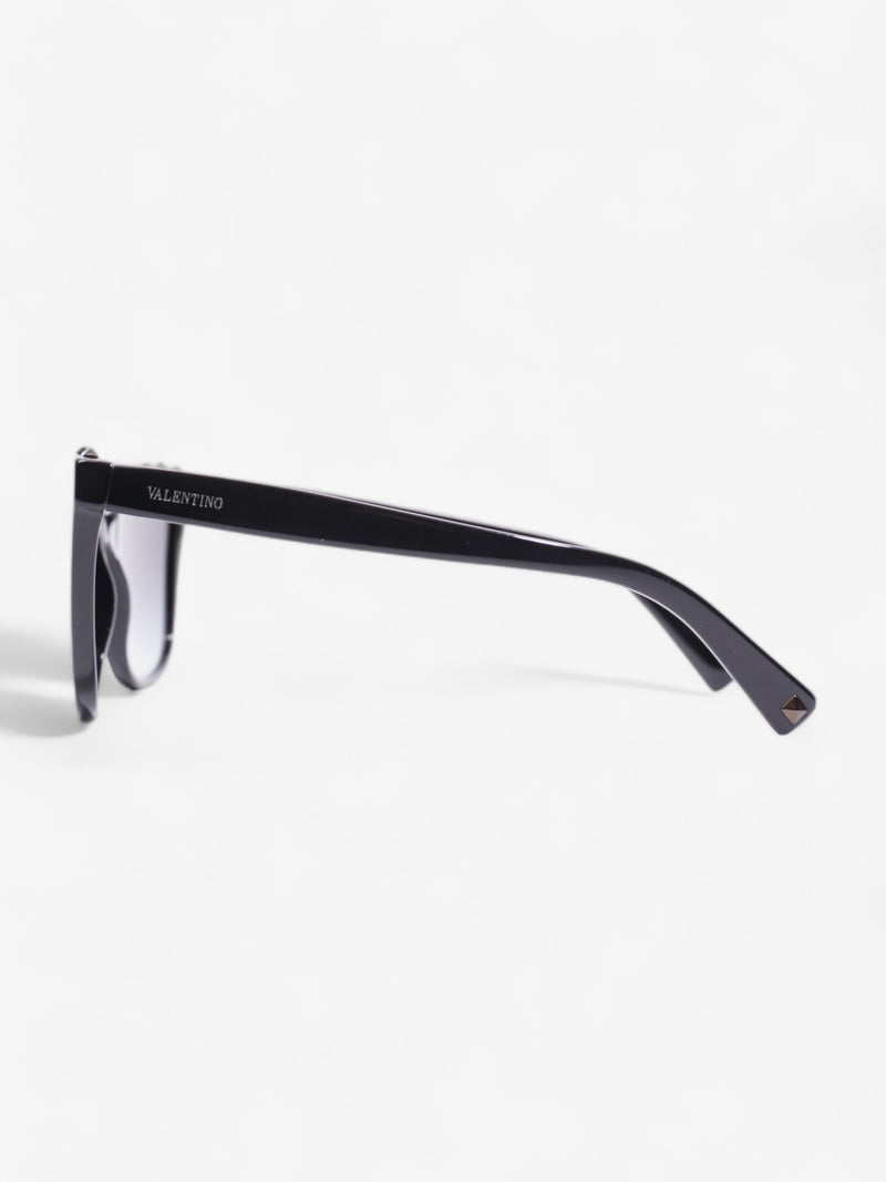  Rockstud Cat-Eye Sunglasses Black Acetate 140mm
