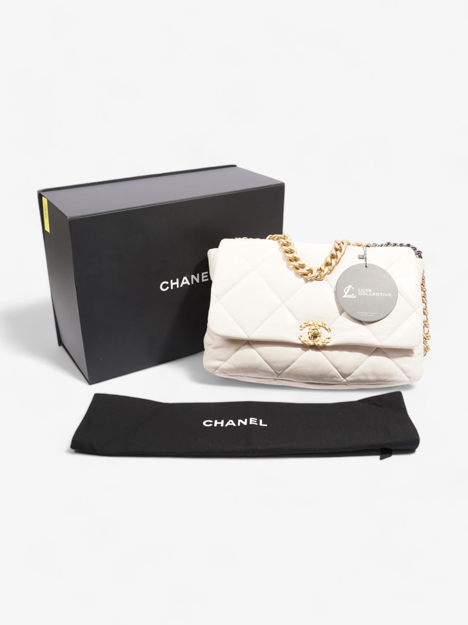 Chanel Chanel 19 Maxi Cream Lambskin Leather Image 9