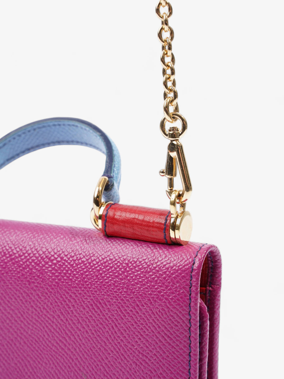 Sicily Wallet On Chain Pink / Red / Blue Leather Image 13