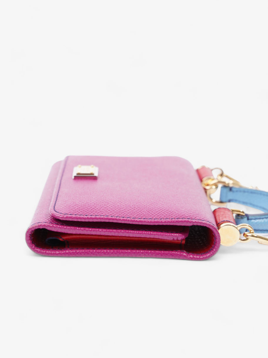 Sicily Wallet On Chain Pink / Red / Blue Leather Image 4
