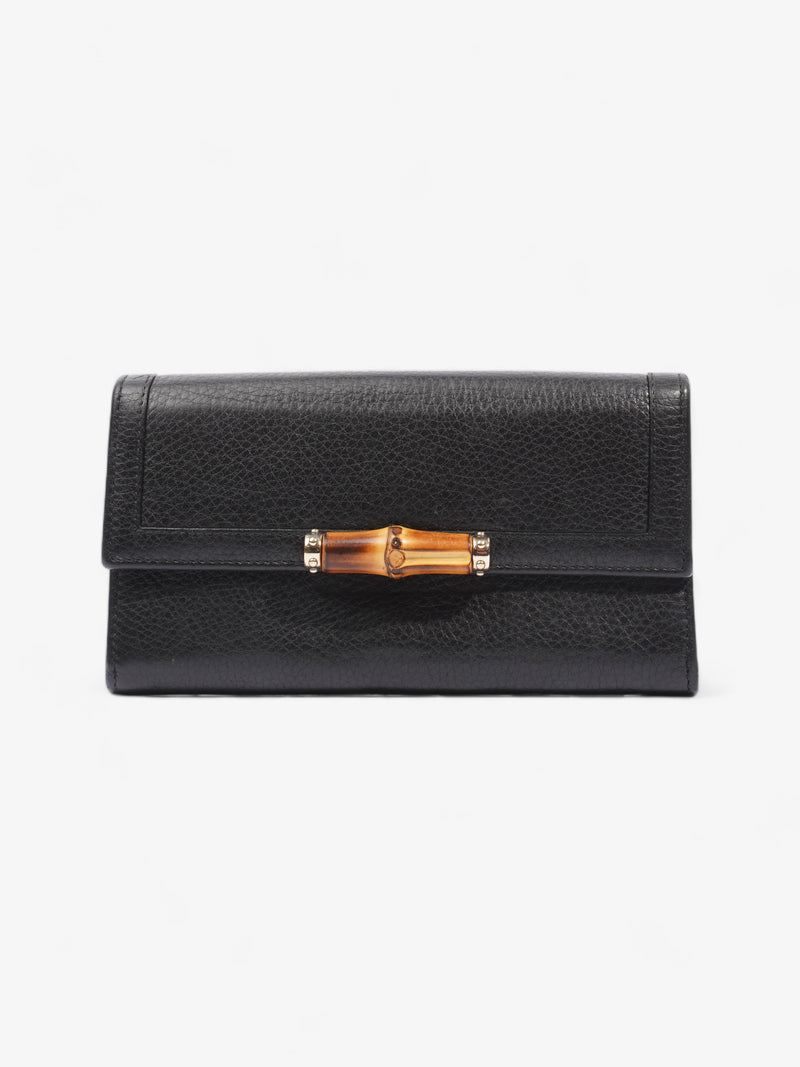  Bamboo Continental Wallet Black / Brown Leather