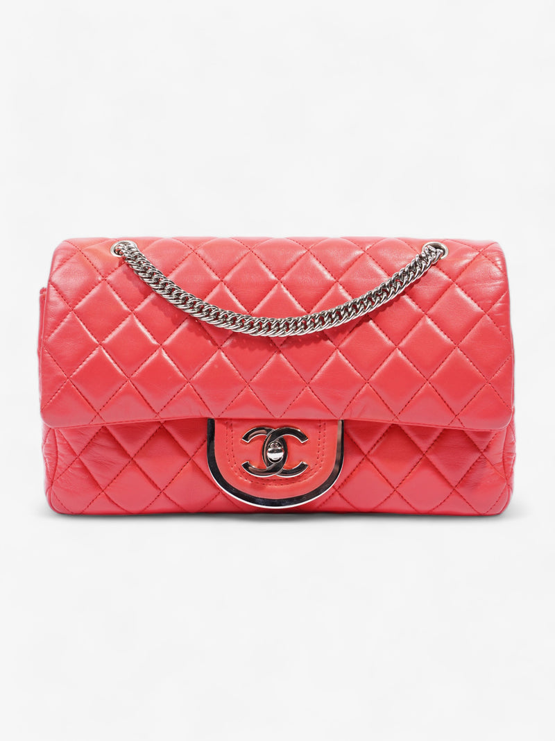 Icon Double Flap Coral Lambskin Leather
