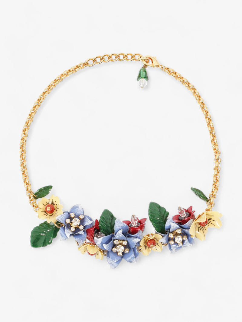  Floral Costume Necklace Multcoloured Base Metal