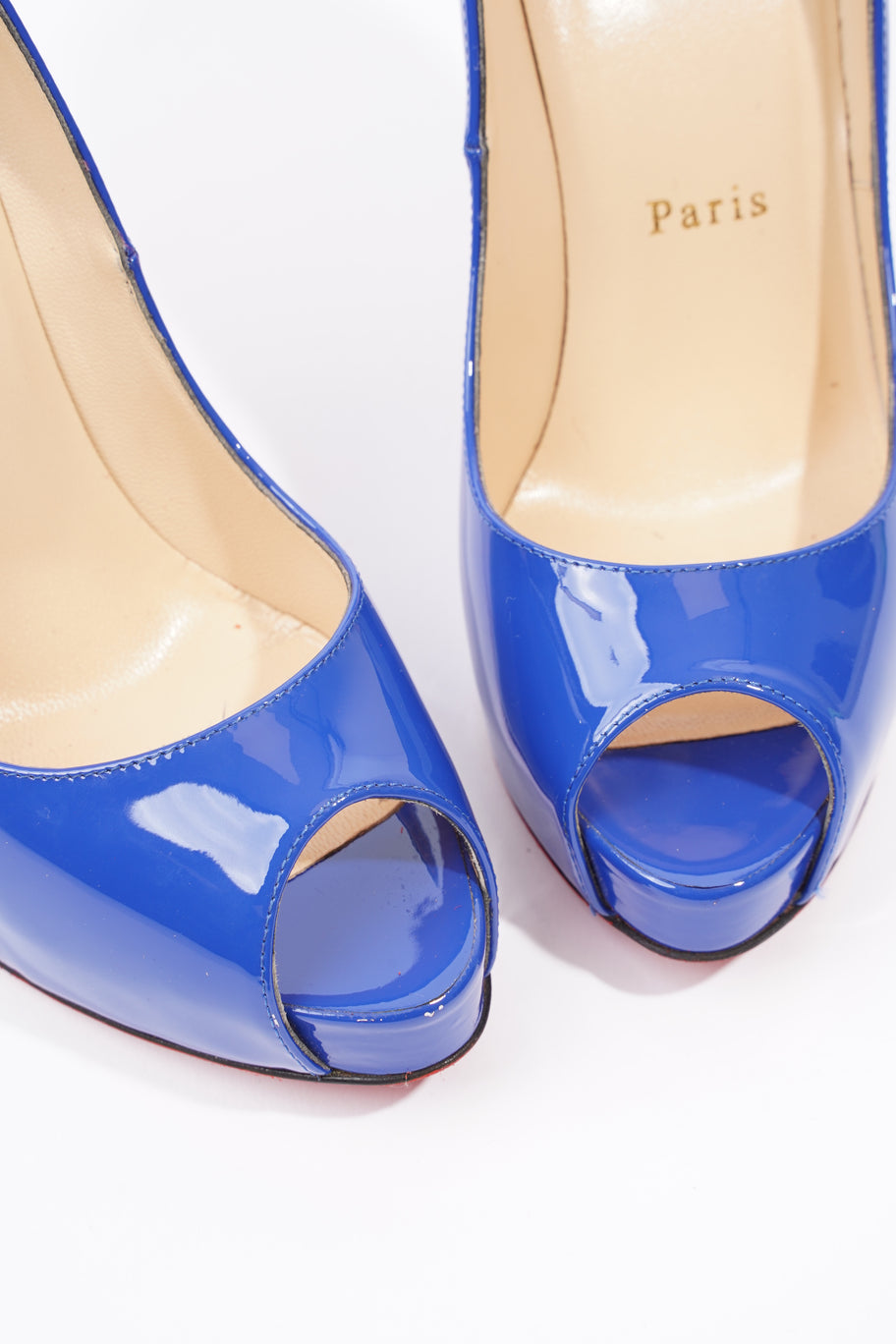 New Very Prive Heels 120 Blue Patent Leather EU 37.5 UK 4.5 Image 11
