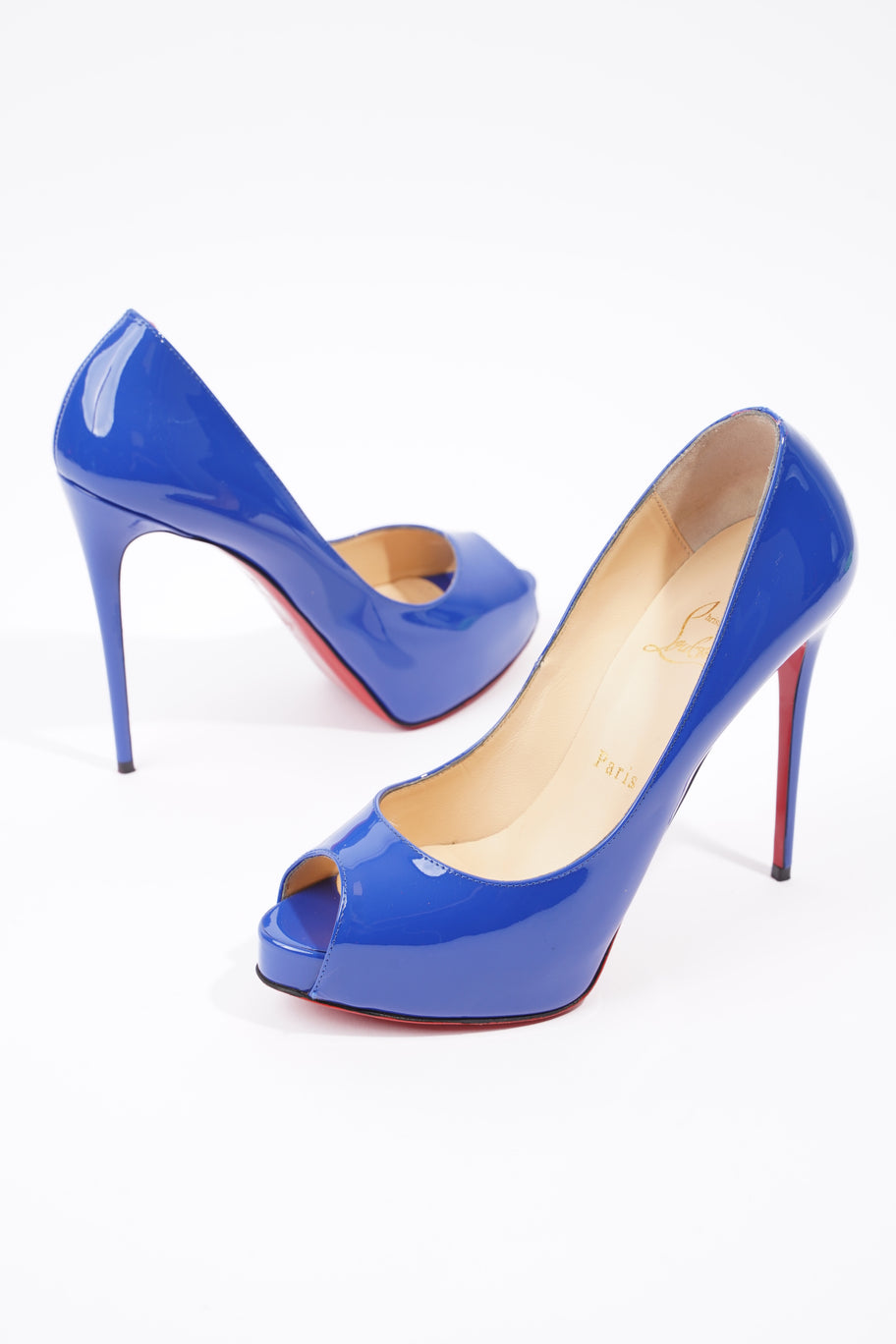 New Very Prive Heels 120 Blue Patent Leather EU 37.5 UK 4.5 Image 12