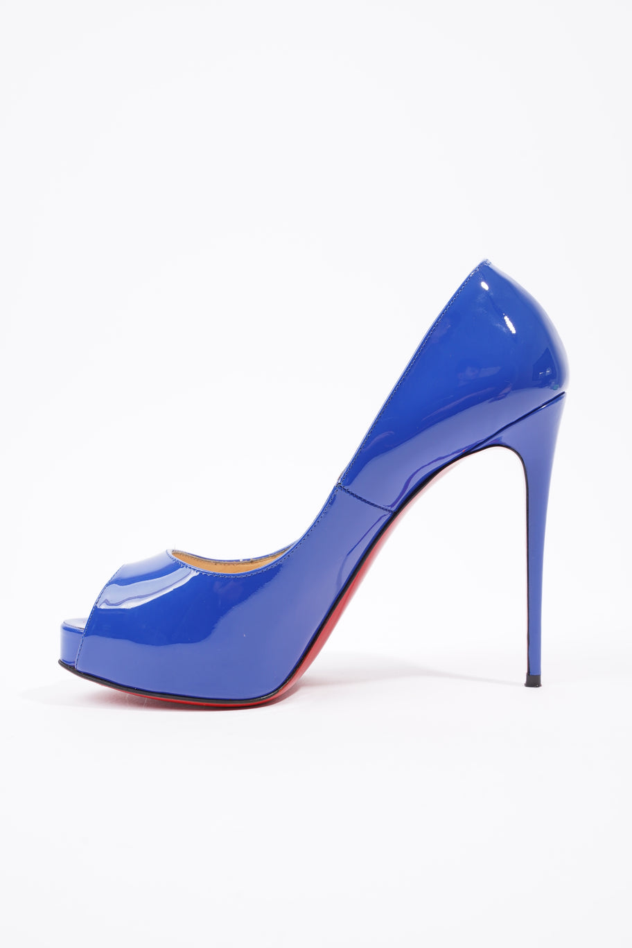New Very Prive Heels 120 Blue Patent Leather EU 37.5 UK 4.5 Image 2