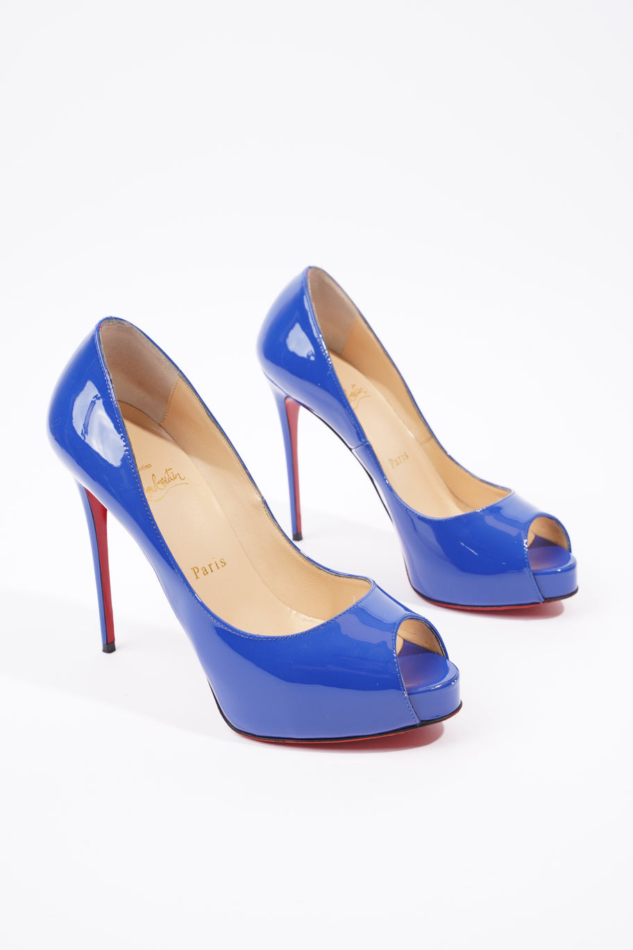 New Very Prive Heels 120 Blue Patent Leather EU 37.5 UK 4.5 Image 3