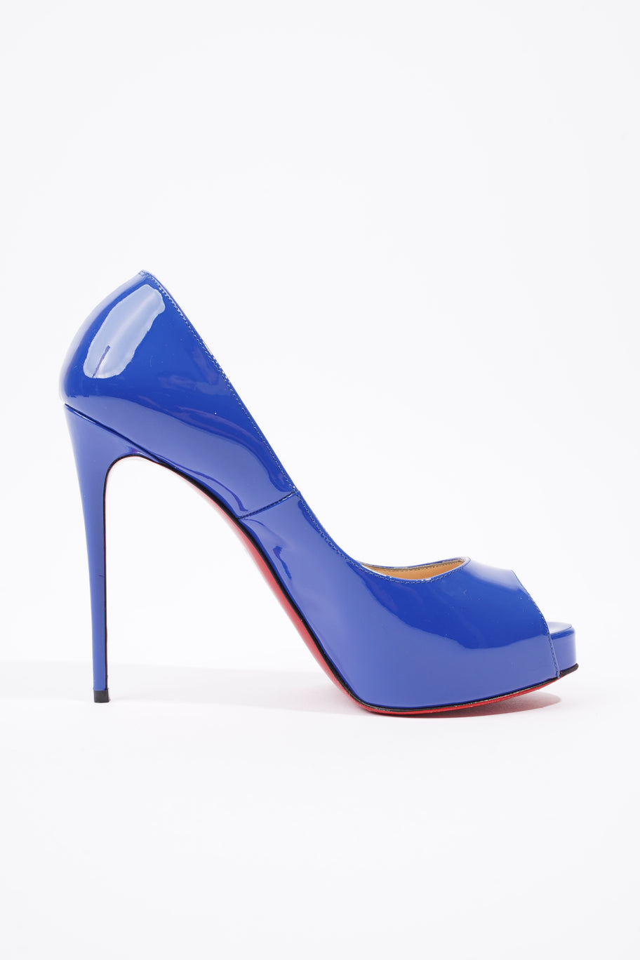 New Very Prive Heels 120 Blue Patent Leather EU 37.5 UK 4.5 Image 4