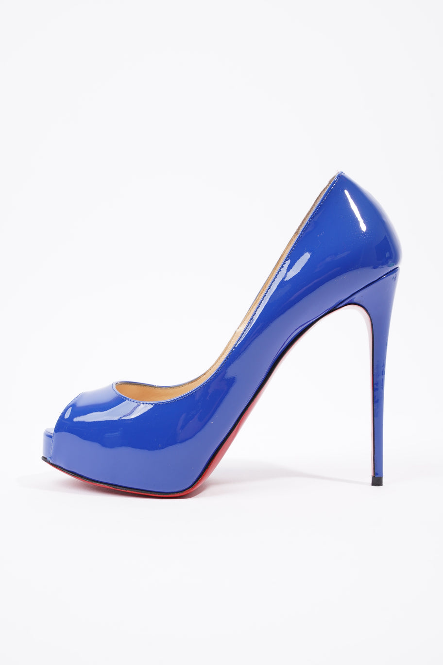 New Very Prive Heels 120 Blue Patent Leather EU 37.5 UK 4.5 Image 5