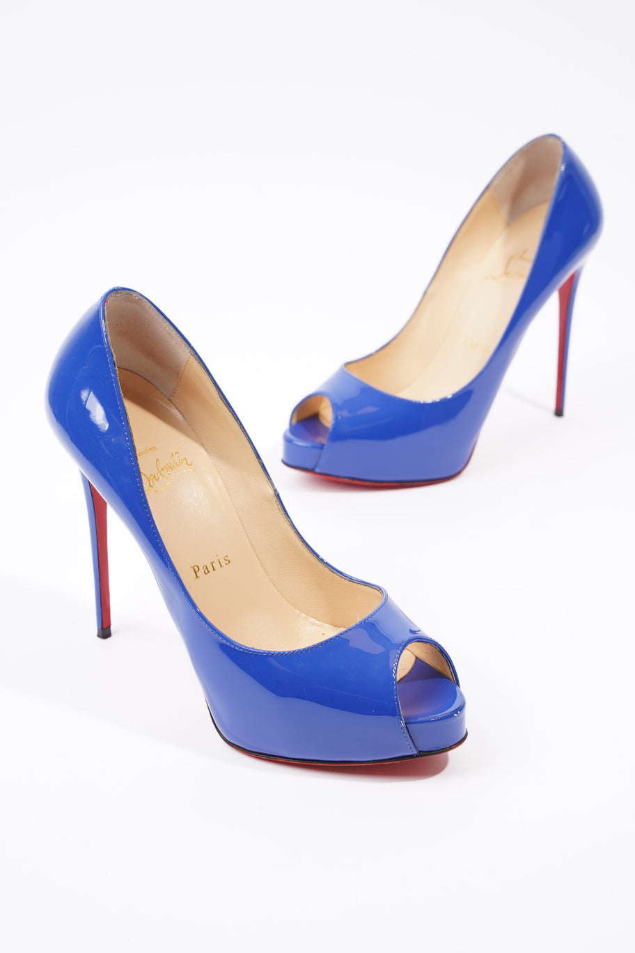 New Very Prive Heels 120 Blue Patent Leather EU 37.5 UK 4.5 Image 9