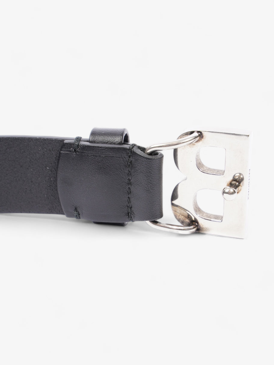 B Buckle Slim Belt Black Leather 95cm Image 5