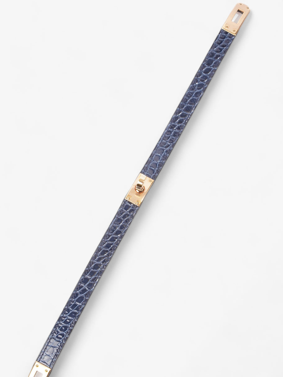 Kelly Double Tour Bracelet Midnight Blue / Gold Crocodile Leather T2 (15.5cm) Image 4