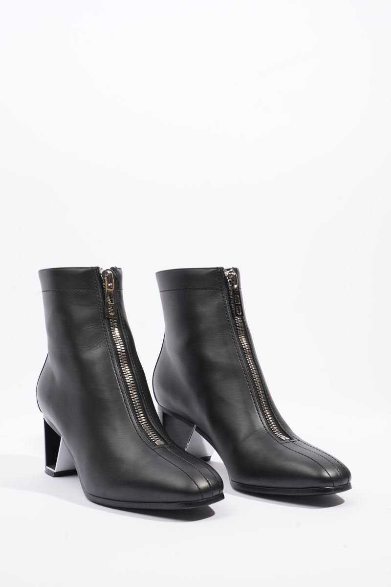  Becky Zipped Ankle Boots 60mm Black / Silver Leather EU 38.5 UK 5.5