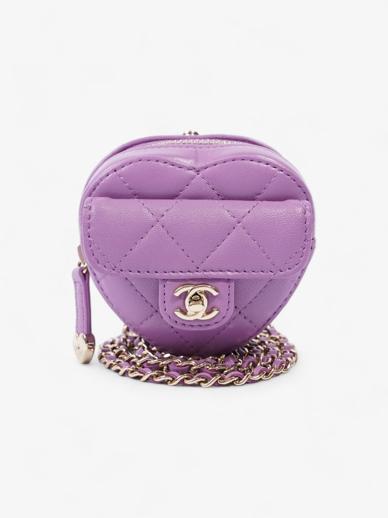  Heart Bag 22s Purple Lambskin Leather