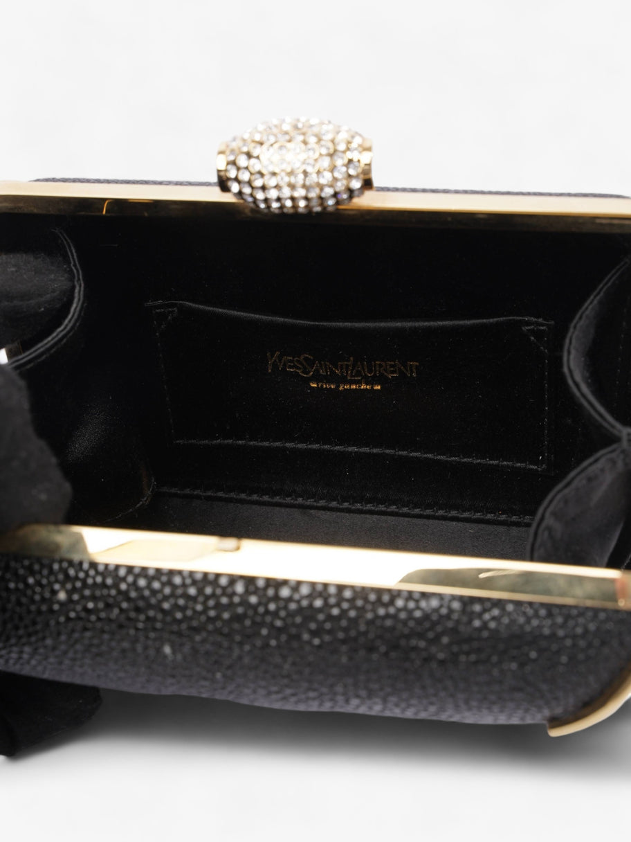 Crystal Box Clutch Black / Gold Leather Image 7
