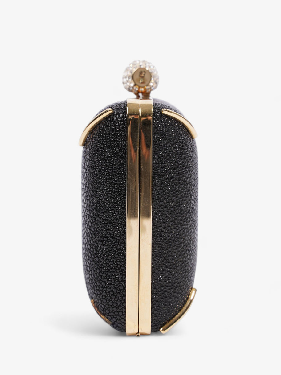 Crystal Box Clutch Black / Gold Leather Image 2
