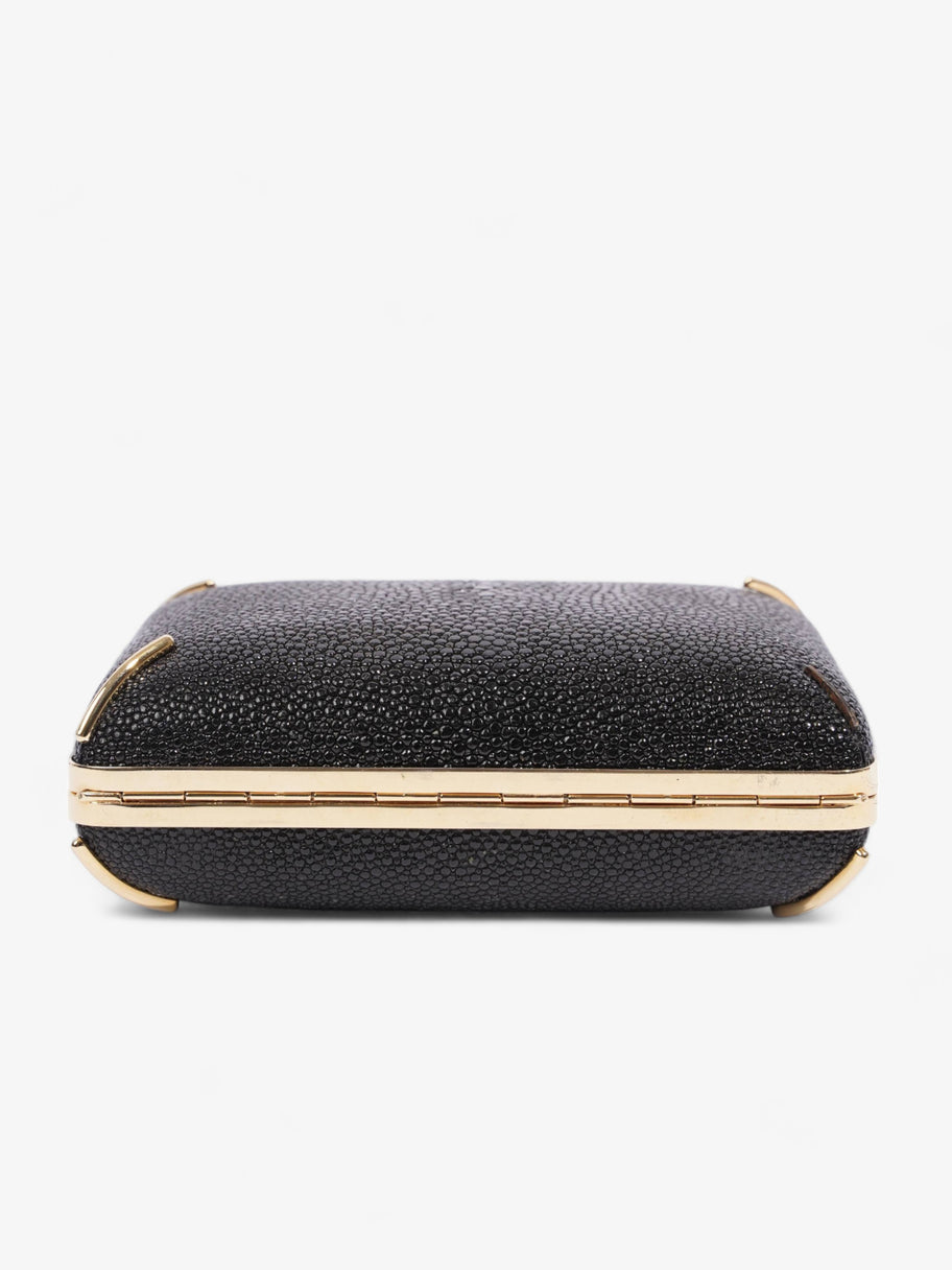 Crystal Box Clutch Black / Gold Leather Image 3