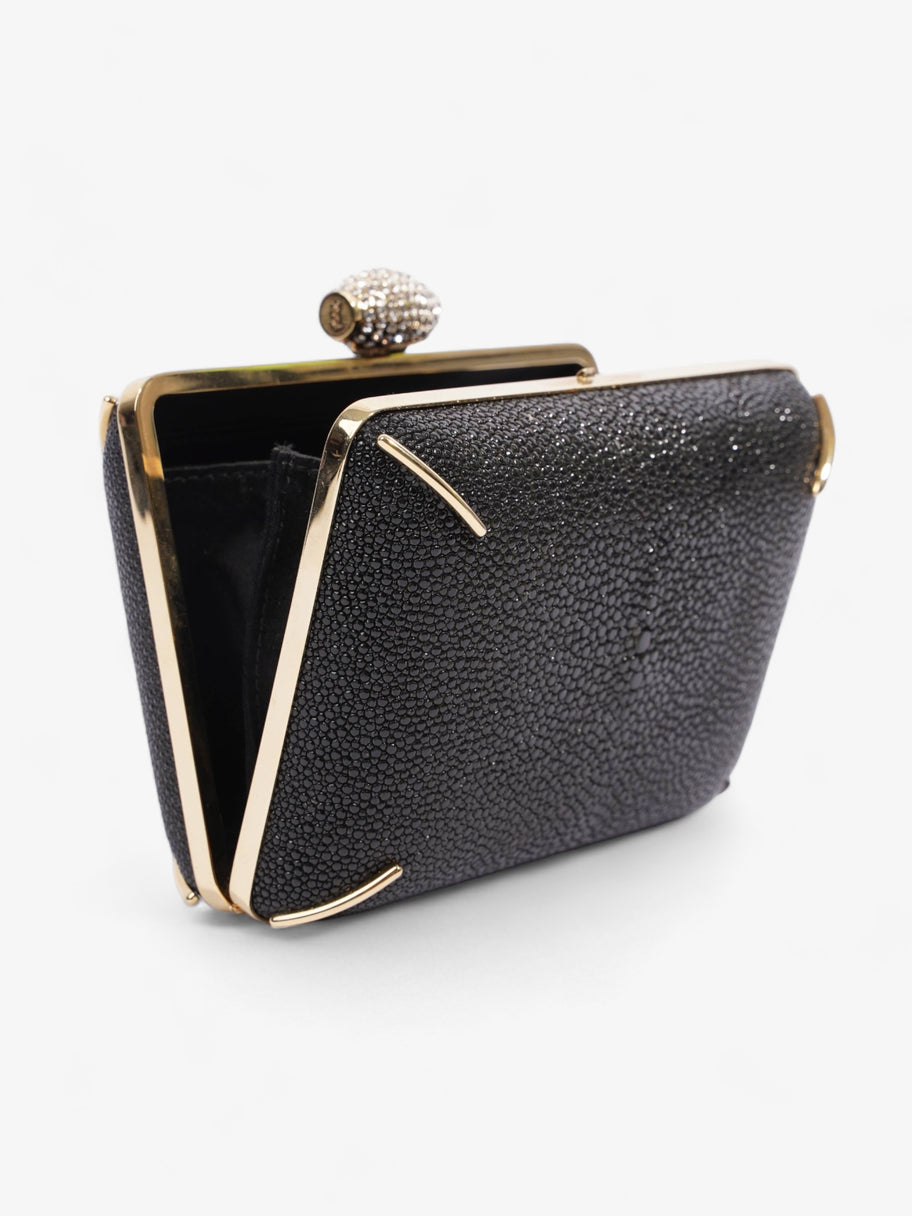 Crystal Box Clutch Black / Gold Leather Image 5