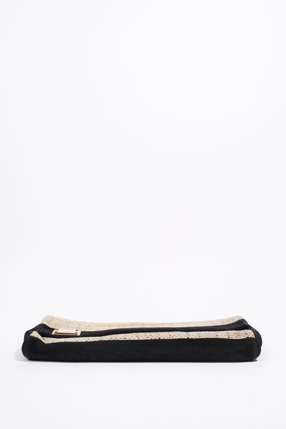 Clutch Bag With Chain Black / Gold Python Image 7