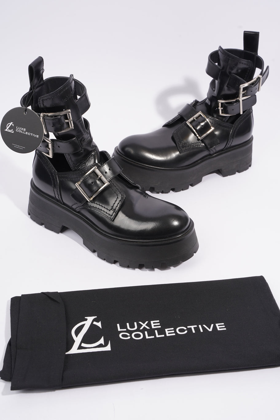 Rave Buckle Boot Black Leather EU 38 UK 5 Image 12
