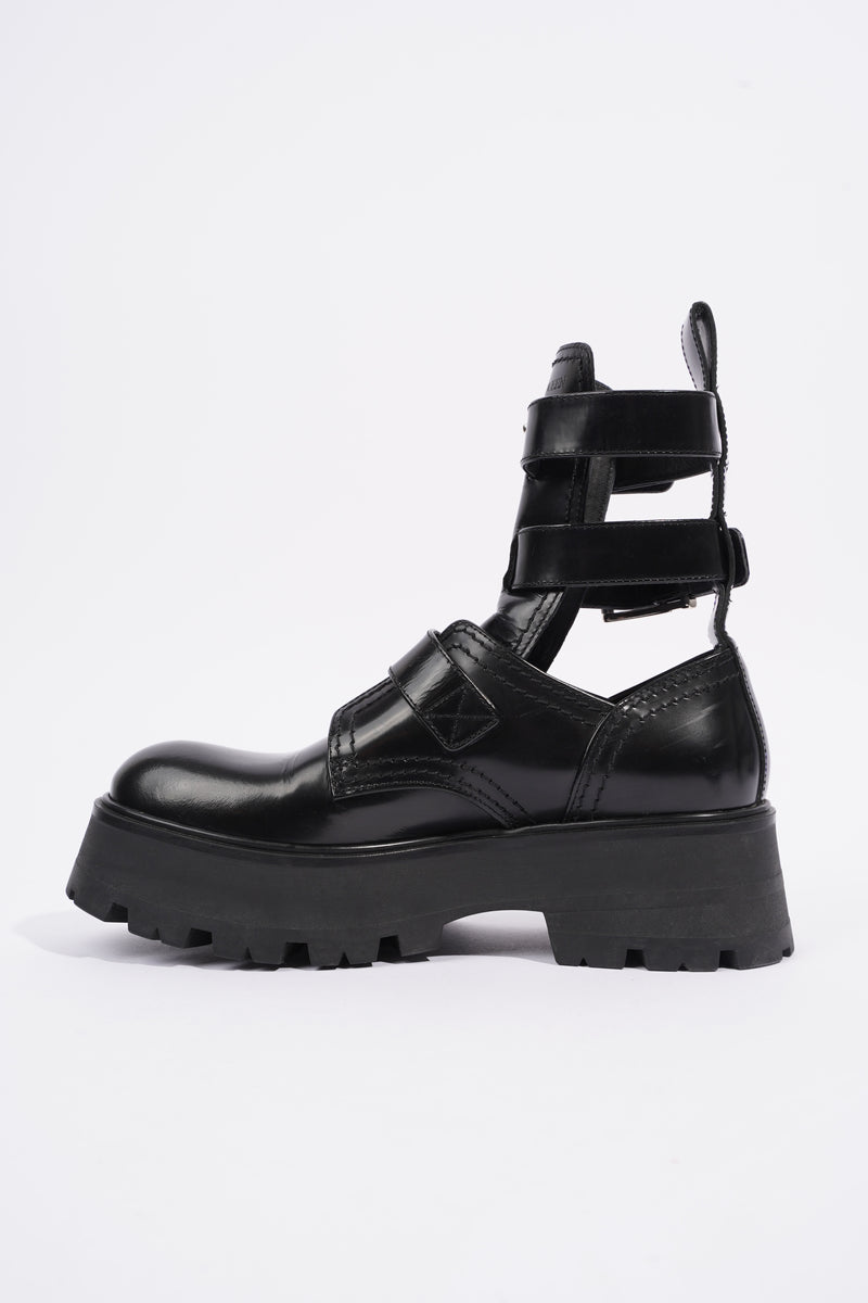  Rave Buckle Boot Black Leather EU 38 UK 5