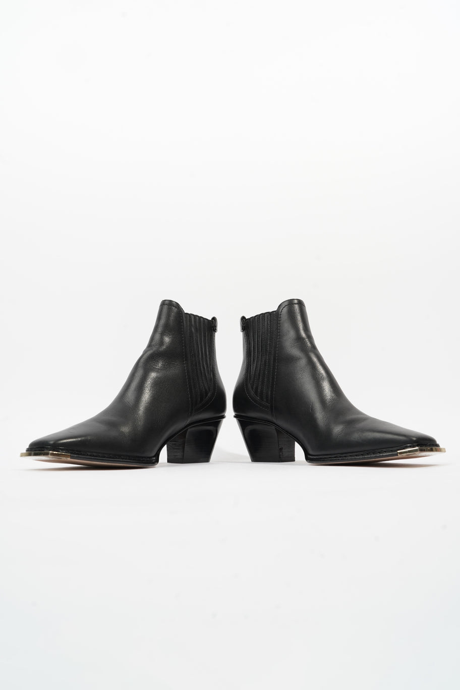 Square Toe Ankle Boots Black Leather EU 38 UK 5 Image 10
