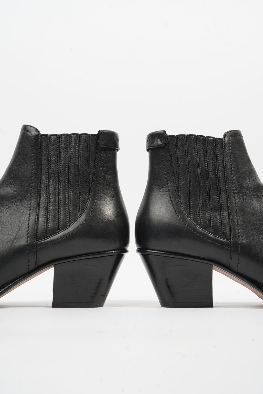 Square Toe Ankle Boots Black Leather EU 38 UK 5 Image 9