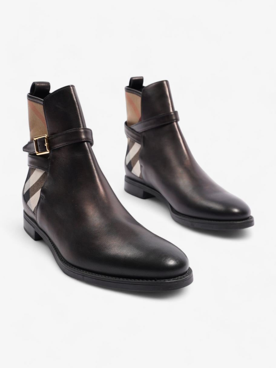 Ankle Boots Black / Check Leather EU 39 UK 6 Image 2