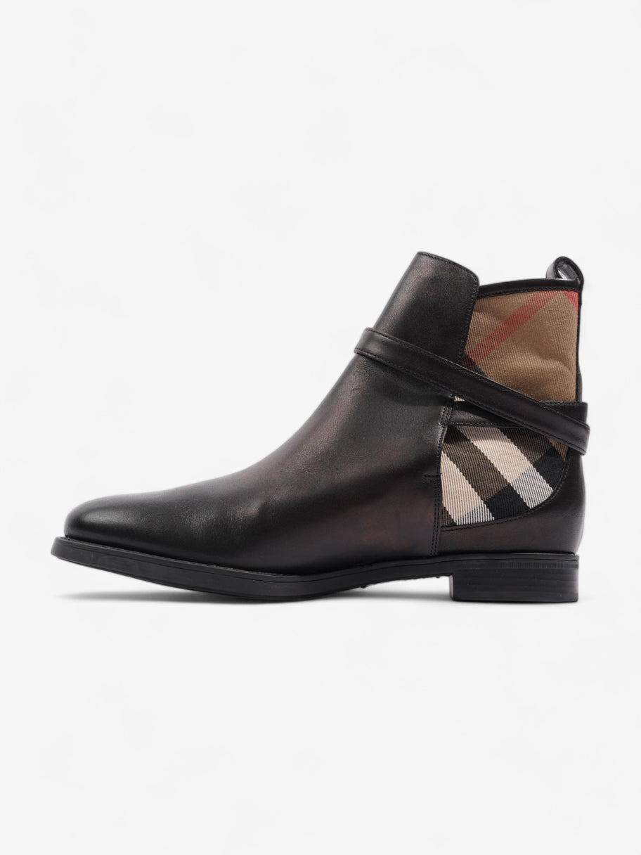 Ankle Boots Black / Check Leather EU 39 UK 6 Image 3