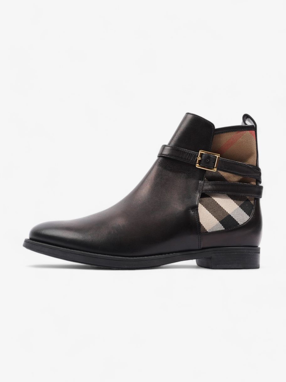 Ankle Boots Black / Check Leather EU 39 UK 6 Image 5