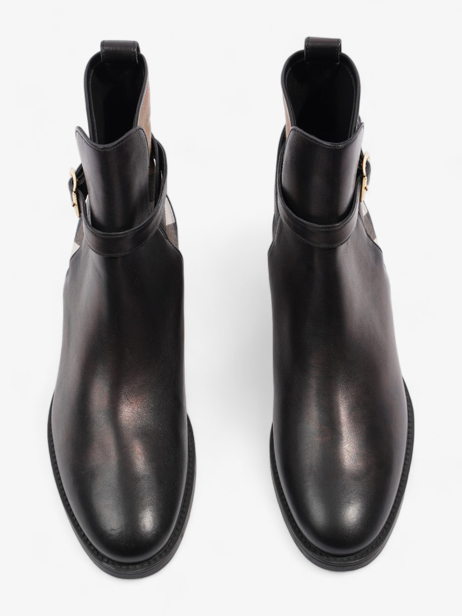 Ankle Boots Black / Check Leather EU 39 UK 6 Image 8