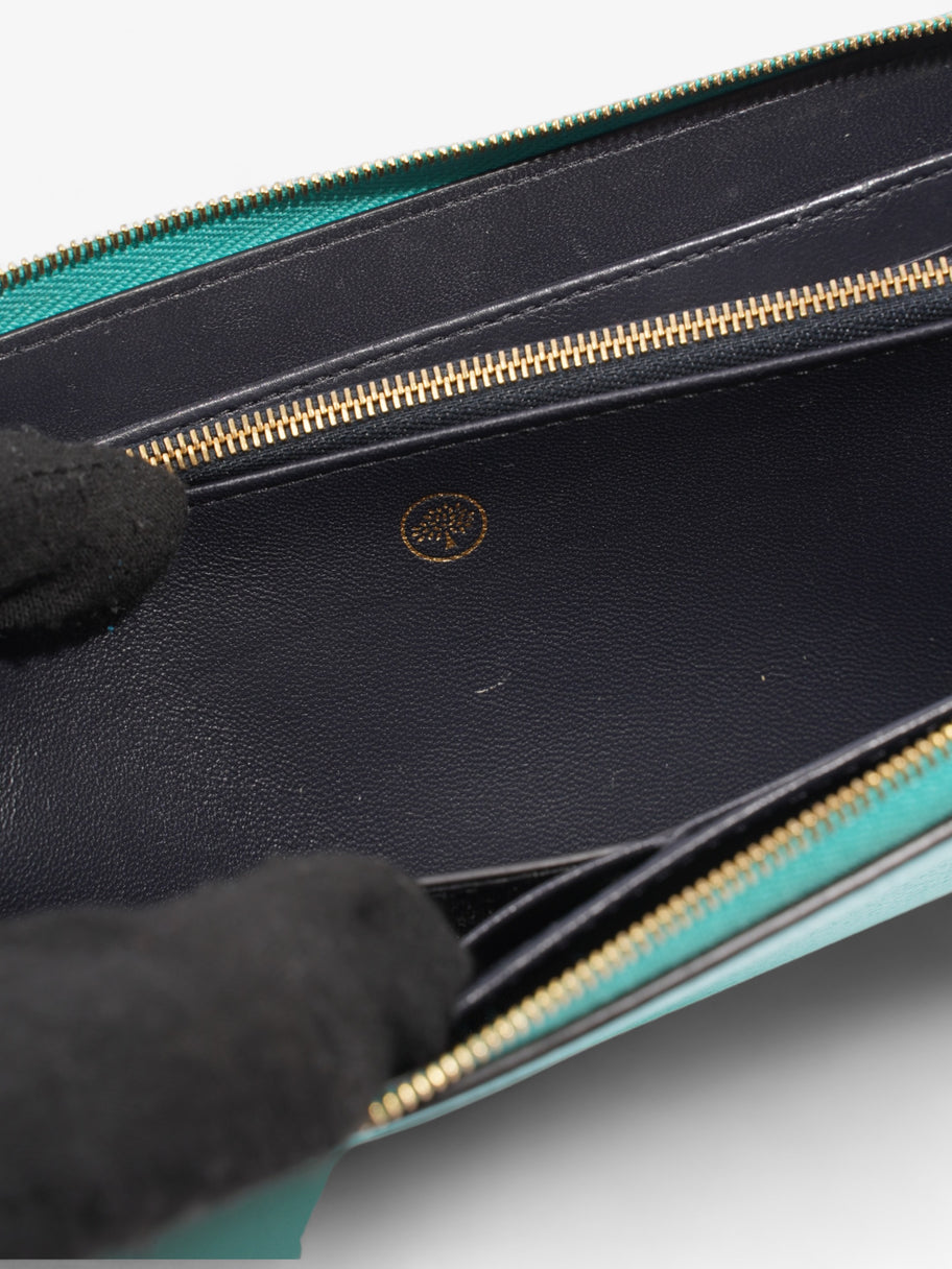 Continental Long Zip Around Wallet Light Teal Calfskin Leather Image 8