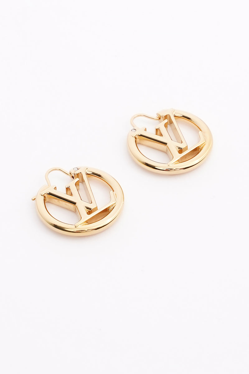 Authentic Louis Vuitton Louise GM Hoop Earrings, Brand New With