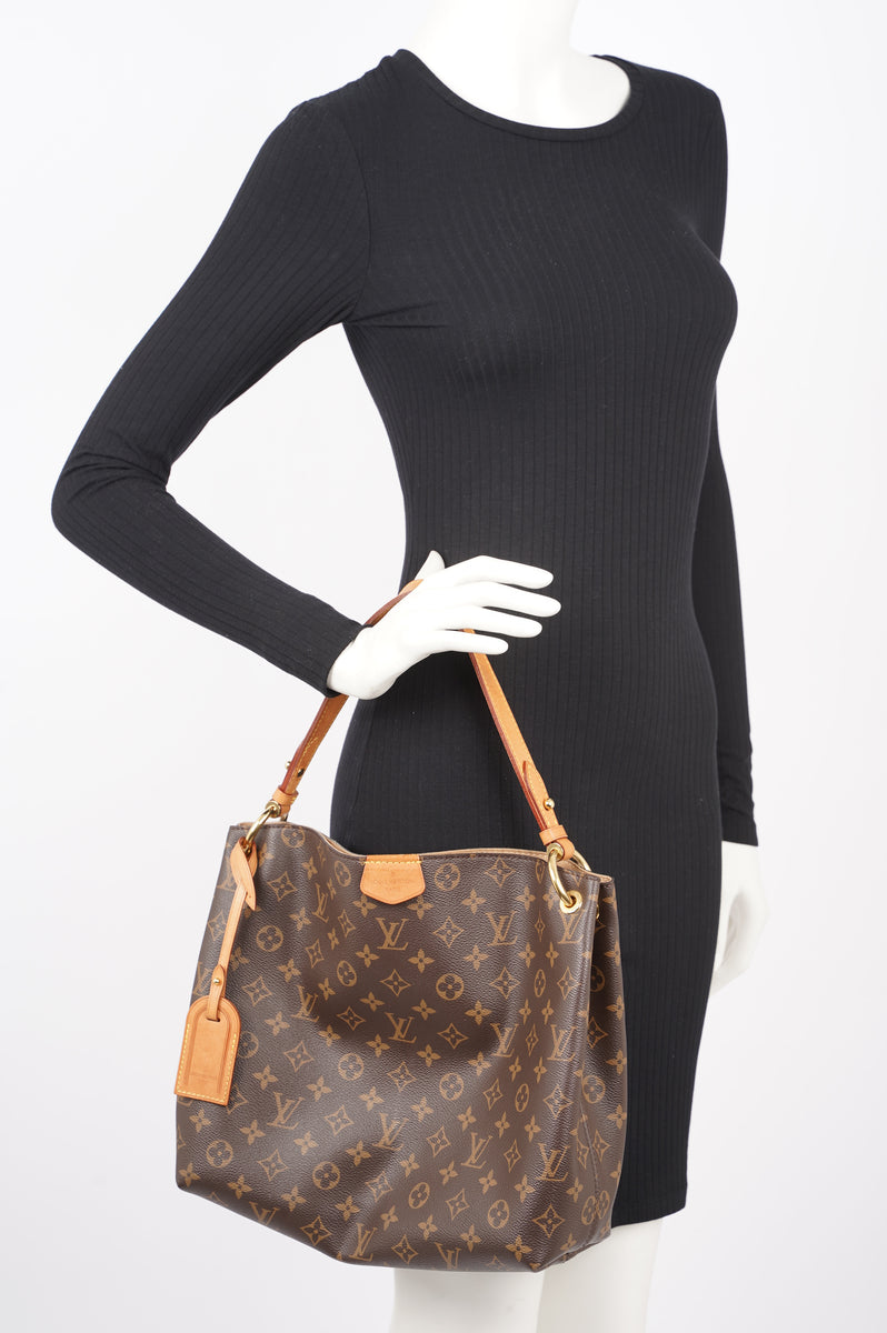 Louis+Vuitton+Graceful+Shoulder+Bag+PM+Brown%2FBlack+Canvas for sale online