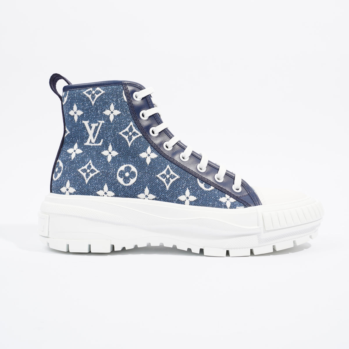 Louis Vuitton Monogram Canvas And Suede High Top Lace Up Sneakers Size 41 Louis  Vuitton