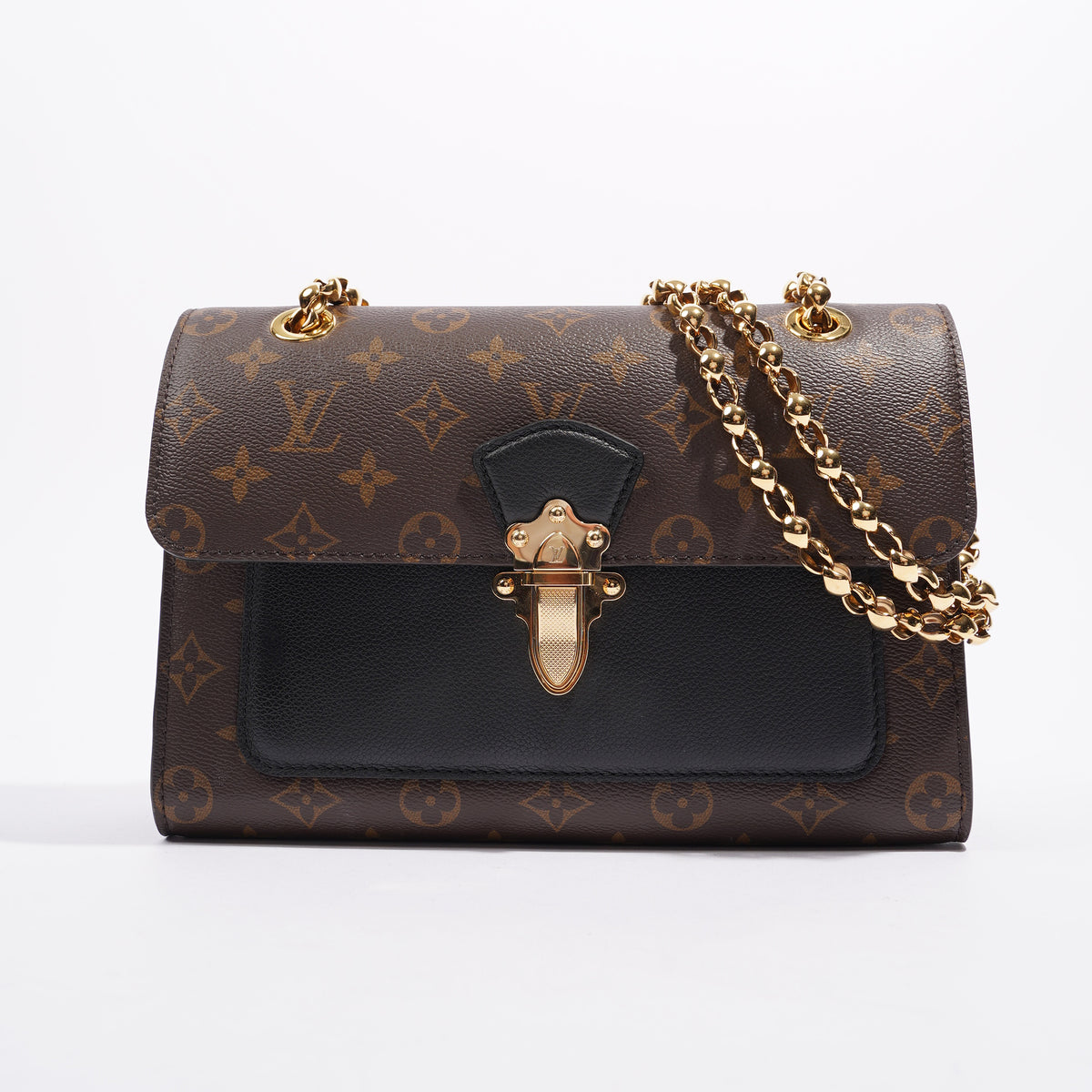 Louis Vuitton Black Taurillon Monogram Canvas Victoire Chain Bag