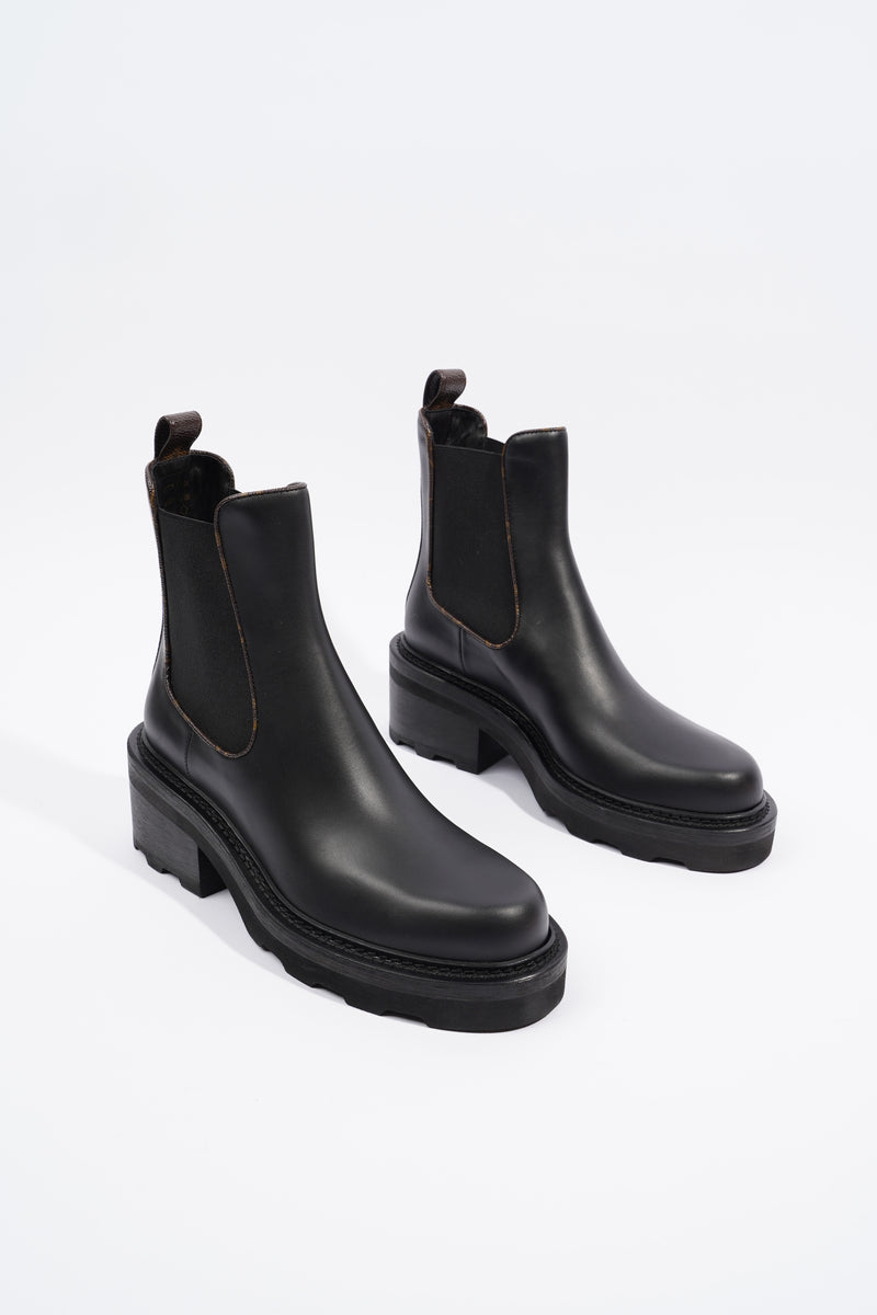Louis Vuitton Beaubourg Womens Black Leather Ankle Boots UK 8 EU 41