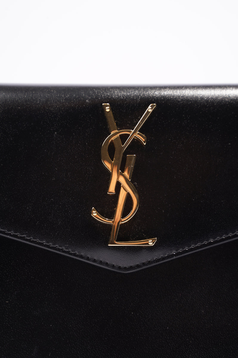 Saint Laurent Uptown Medium Box Leather Top-Handle Bag