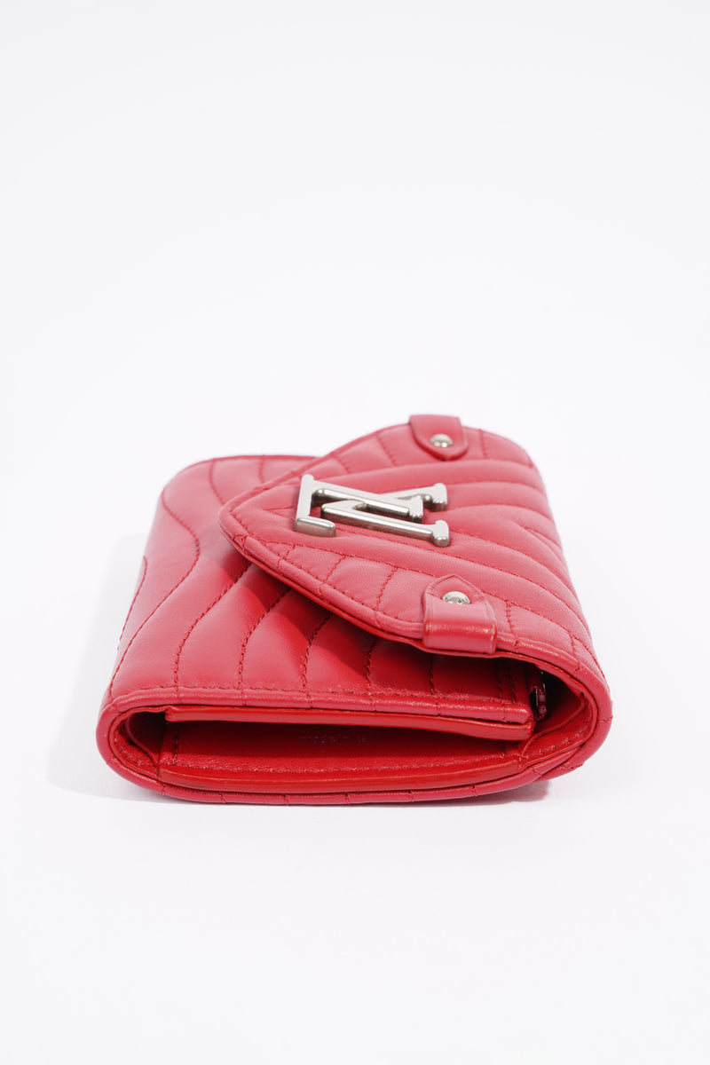 Louis Vuitton New Wave Long Wallet Embellished Quilted Leather Red