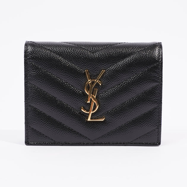 Saint Laurent - Beige Monogram Envelope Clutch - Pre-Loved