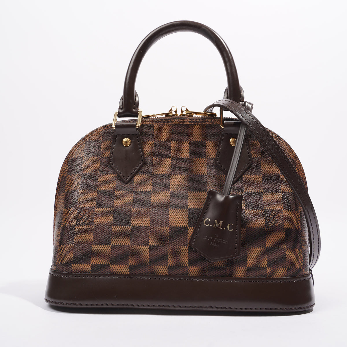 Louis Vuitton Black Silver Epi Leather Alma BB Bag - Yoogi's Closet