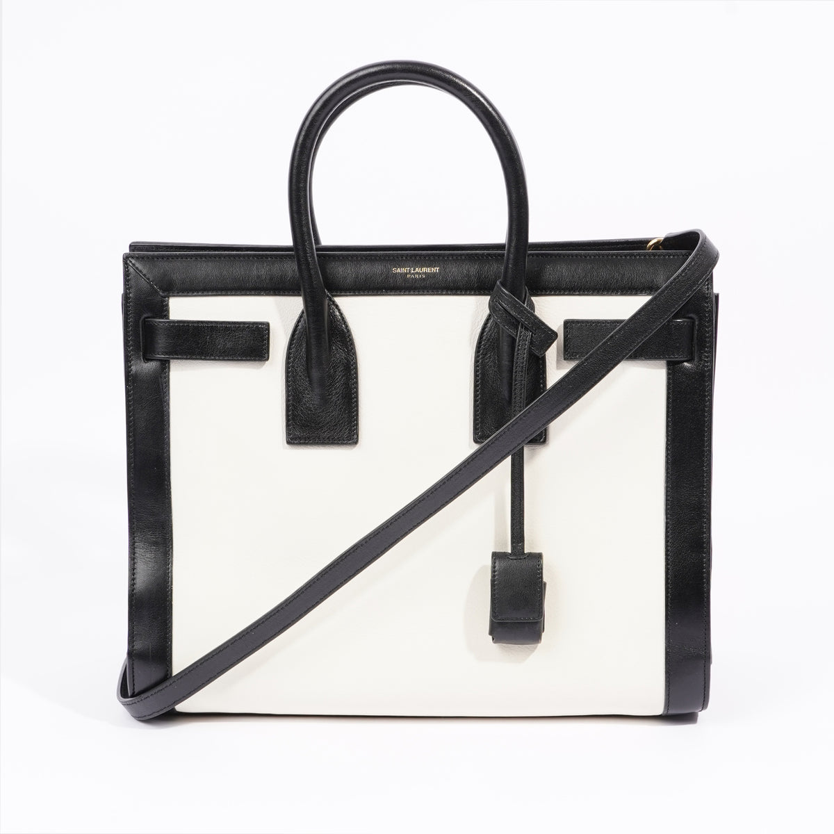 SAINT LAURENT Leather Small Sac de Jour White 78487