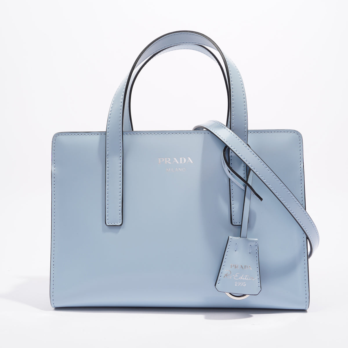 PRADA Size M BLUE BAGCHAIN SAFFIANO