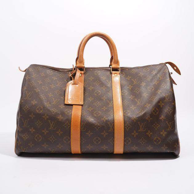 Exceptional Louis Vuitton Keepall travel bag 50 shoulder strap in