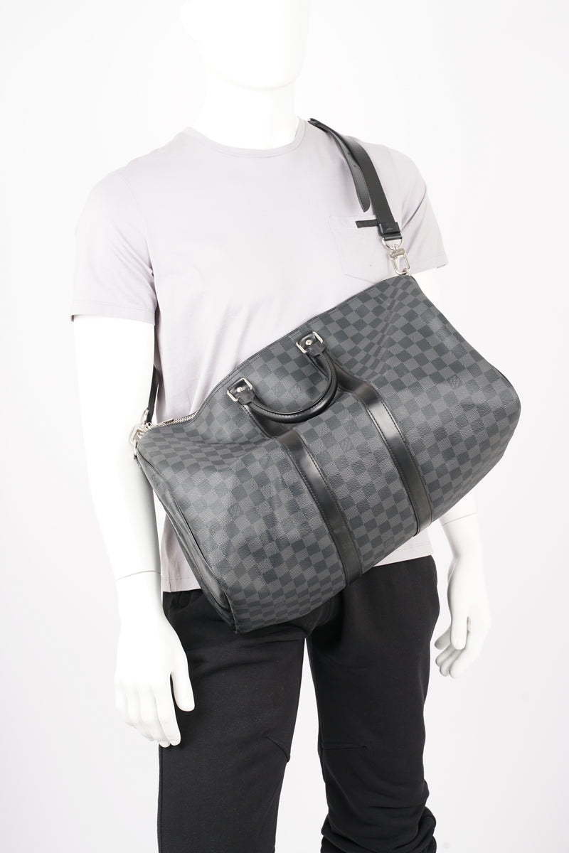 Louis Vuitton Keepall Bandouliere Damier Cobalt 55 Black/Cobalt - US