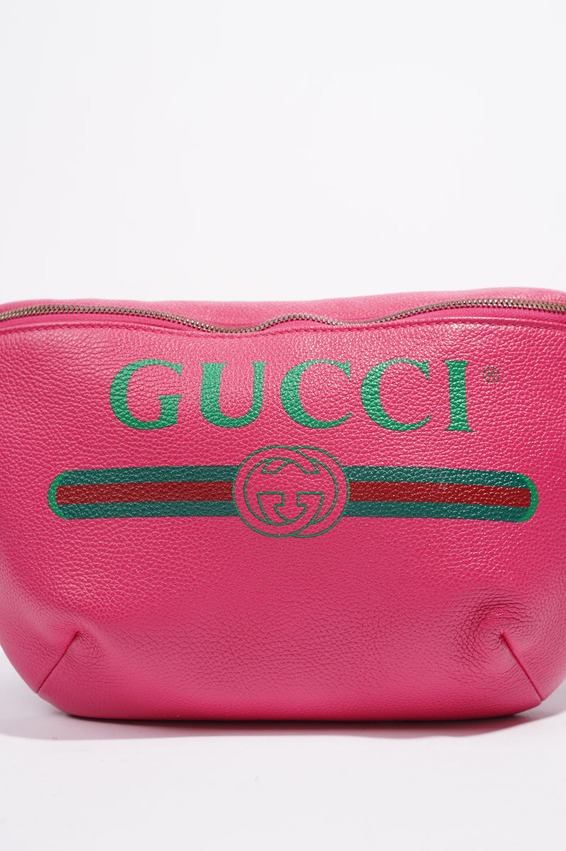 Gucci Womens Logo Belt Bag Pink Leather